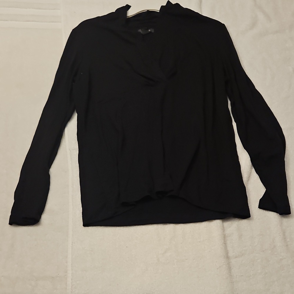 Kenneth‎ Cole Reaction Black V-Neck Long Sleeve Regular Blouse Size XXL